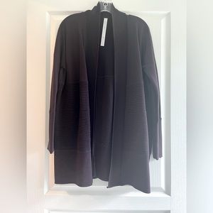 Lululemon Merino Wool-Blend Ribbed Long Wrap Sweater Deep Purple Sz 4